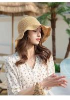 Negro Primavera Verano coreano playa paja wer ocio protección solar pescador sombrero de cubo para mujeres gorras de Panamá - details 9