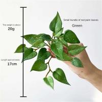 Mechones artificiales suaves, hojas de árboles tropicales de plantas verdes, hojas de hierba de la suerte para bonsái doméstico, nuevo - details 2