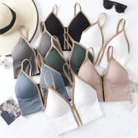 Sujetadores deportivos para mujer, Top blanco transpirable, Top corto ajustado, chaleco de Yoga con cremallera frontal de talla grande, sujetador atlético a prueba de golpes para gimnasio y Fitness - details 0