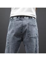 Pantalones Cargo Harem Para Hombre Negro Azul Estilo Callejero Primavera Verano Denim Midweight Cierre Con Cordón Talla Grande Hasta 8XL - details 15