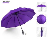 Paraguas plegable automático a prueba de viento para mujer, grande e impermeable con tono negro, 10K - details 8