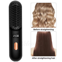 Alisador de pelo inalámbrico recargable Mini alisador de pelo Rollo de iones negativos Alisado de doble propósito Alisado de cabello rizado Multifunción - details 11