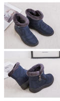Botas de nieve cálidas de gran tamaño para mujer, además de zapatos de algodón impermeables de lana, botas cálidas impermeables de corte medio - details 16