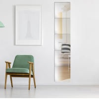 Pegatinas de pared de espejo extraíbles, láminas acrílicas flexibles, azulejos, espejos sin cristal, 1 piezas - details 15