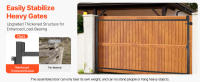 SucceBuy Kit de construcción de puerta, ajustable para aberturas de 60-96 pulgadas, 6-7 pies de alto, marco completo antiflacidez, cerradura de pestillo y tornillos para vallas de madera, hierro, negro - details 3