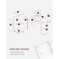 Archivador de Oficina con Cerradura, Soporte para Impresora, A4, Carta y Carpetas Colgantes, Montaje Necesario - details 2