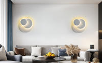 Goeco Luces de techo Dos luces redondas triples 15W Luz blanca cálida 3000K - details 0