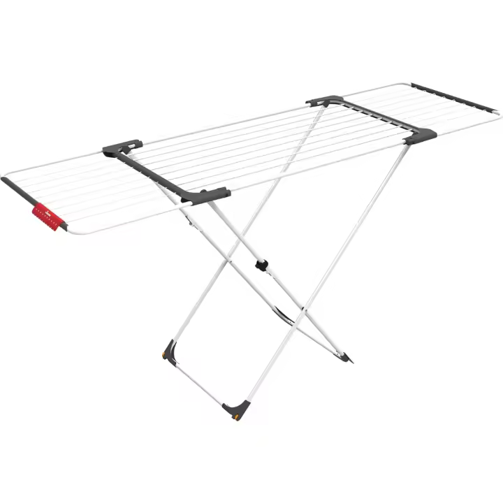 20f. x 20 años. x 20al. centímetros Surprise Tendedero Extensible de acero y aluminio, espacio de tendedero de 11 hasta 20 metros, soporte para artículos pequeños, medidas abiertas 110-187 x 61 x 94 cm, color blanco - 1