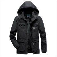 Abrigo grueso de lana para hombre, chaqueta con gorro extraíble, estilo medio y largo, Parkas cálidas a prueba de viento, invierno, novedad de 2024 - details 2