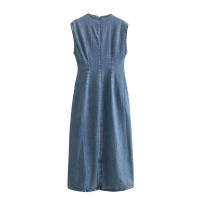 OUWU- Vestido Midi Largo De Mezclilla Para Mujer, Ropa Informal Versátil De Estilo Europeo Y Americano, Nueva Moda - details 1