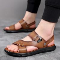 Sandalias de verano para hombre, cómodas sandalias de cuero con plataforma para exteriores, suela suave antideslizante, zapatos informales de trekking para verano, zapatos de playa para niño - details 2