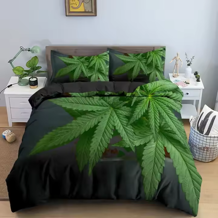 Juego de Ropa de Cama de Lujo de Hojas de Mala Cubierta de Edredón de Poliéster para Adultos - 1