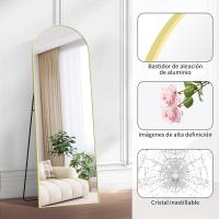 Espejo de Pie Curvado Grande Espejos de Pared con Marco de Oro Aluminio 161 x 52 cm - details 4
