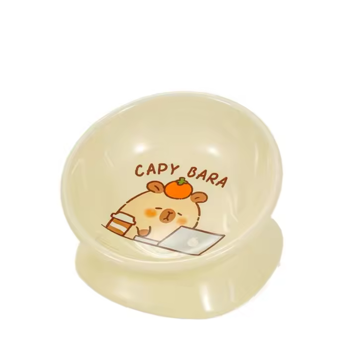 Cuenco de cerámica para gatos, cuenco de alimentación de comida para perros con boca inclinada antivuelco, contenedor de agua antideslizante de gran capacidad para beber para mascotas - 1