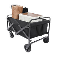 Carrito plegable para playa, carrito con ruedas de goma de 5 "portavasos y 2, mango ajustable, para jardín, 176 libras de capacidad - details 0