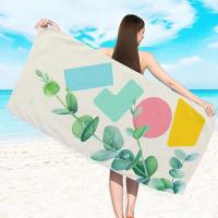 Toalla de playa azul de secado rápido con diseño de estrella de mar, caballito de mar, suave y absorbente para baño, exterior, natación, piscina, campamento, 1 ud. - details 5