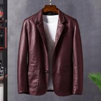 Chaqueta de Cuero de Moda Ligera para Hombres Estilo Coreano, Blazers PU, Moda de Lapela de Negocios - details 1