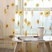 Cortina de tul con patrón de girasol para decoración del hogar, persiana para ventana, balcón y habitación, 1 unidad - details 5