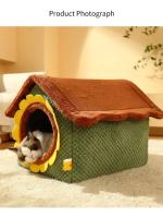 Casa de invierno para gatos, casa oculta para gatos, Habitats, perrera para interiores, cama para dormir para mascotas pequeñas, tienda de campaña para perros, camas y muebles - details 7