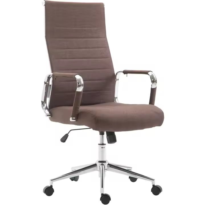 Silla De Oficina Kolumbus Ergonómica En Tela con Ruedas I Silla De Escritorio Regulable En Altura y Giratoria, Color:marrón - 1