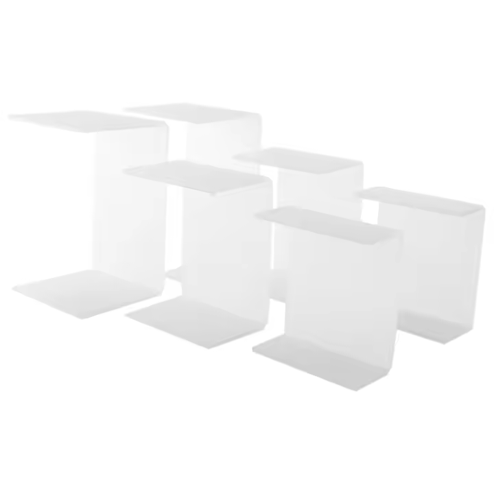 Elevadores de acrílico para exhibición, soportes rectangulares transparentes, estante para exhibición, 6 piezas - 1