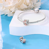 Encantos de Pulsera S925 Plata Esterlina con Esqueleto y Flor para Mujeres Joyería Fina de Cumpleaños Regalo de Diy con Cuentas de Zircono y Piedra Natural - details 11
