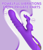 Juguetes sexuales, masturbador femenino, vibrador AV telescópico de conejo, vibrador de punto G de doble choque, vibrador telescópico de pene de simulación femenino - details 1