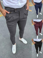 Pantalones formales informales con decoración de Bolsillo falso para hombre, nuevos - details 4