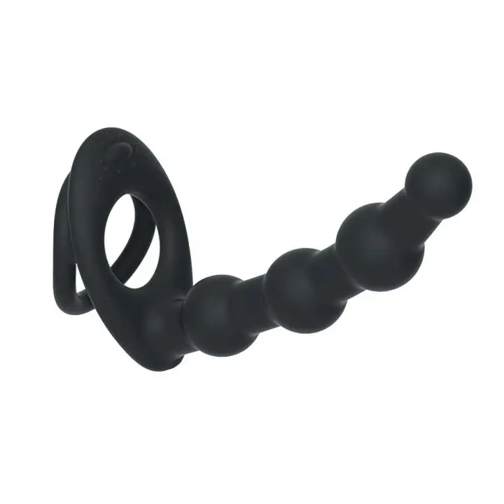 Anillo Vibrante Leten de 10 Velocidades Doble Penetración Estilo Erecta y Análgico con Cuerda de Coñejo y Plug de Glúteos Juguetes Sexuales para Pareja para la Salud y el Placer - 1