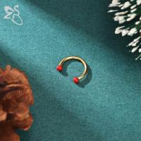 ZS 1 pieza 16/20G Anillo de nariz navideño de acero inoxidable Color dorado Diseño de cerilla Piercings de nostril Piercing de cartílago de hélice de oreja - details 5
