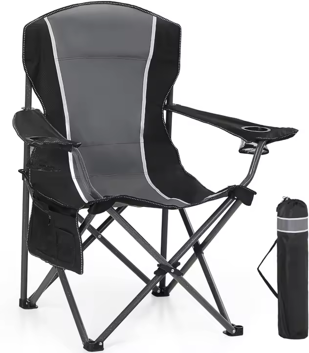 Silla Plegable para Acampar Negro Deportes y Exteriores Sillas Portátiles - 1