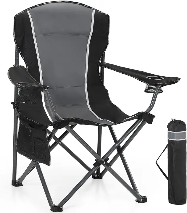 Silla Plegable para Acampar Negro Deportes y Exteriores Sillas Portátiles - 1