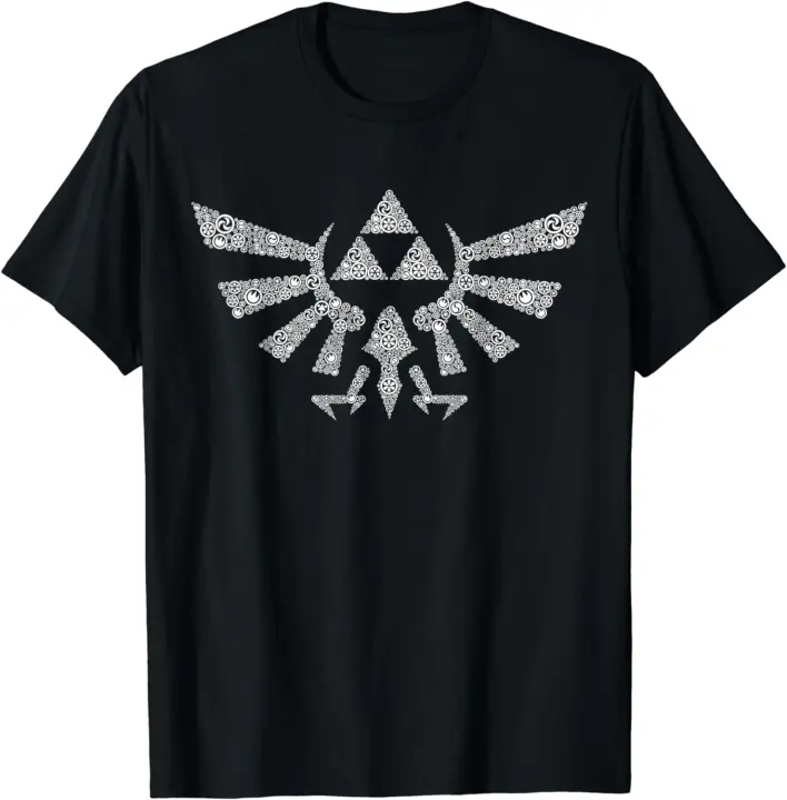 Camiseta de Zelda Hyrule Crest Elemental Triforce Logo Moda para Hombres - 1