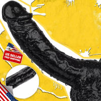 Consolador realista de 12 pulgadas, juguetes sexuales para adultos para mujeres y hombres, consolador enorme negro realista con punto G y clítoris con ventosa fuerte para jugar con manos libres, consolador anal flexible para lesbianas con correa (negro) - details 1