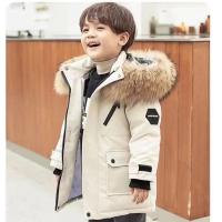Abrigos de algodón para niños, ropa de abrigo gruesa con cuello de piel grande para invierno, chaquetas cálidas con capucha para niños, Parkas informales de moda para adolescentes - details 0