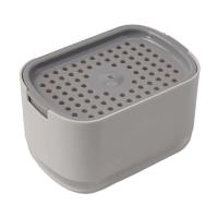 Dispensador de platos 2 en 1, contenedor ABS+PC bomba de líquido, dispensador de jabón transparente de 300ml con soporte para esponja - details 23