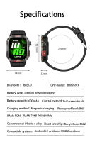 Reloj inteligente militar para hombre, pulsera con seguimiento GPS, Bluetooth, llamadas, batería de 2024 Mah, brújula, iluminación LED, novedad de 600 - details 20