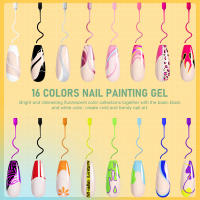 ROSALIND-pluma de esmalte de Gel para uñas, delineador de rayas, diseño de pintura, barniz de Gel UV, Semiperment Gliiter, herramientas para uñas, 5ml - details 0