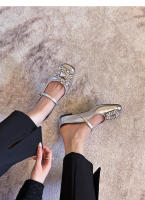 Francés Mary Jane cabeza cuadrada aumento de altura interior solo zapatos de las mujeres nova moda banquete medio arrastre zapatos de las mujeres - details 16