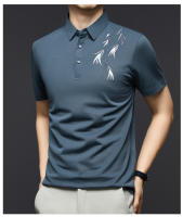 Polo bordado de nuevo estilo, camiseta con cuello y manga corta, con bordado de bambú como base para hombres chinos - details 0