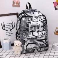 Mochila escolar de gran capacidad con grafiti para estudiantes, mochila informal de moda para mujer, mochila escolar con colgante de dibujos animados para niña que se desplaza - details 6