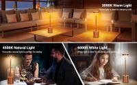 Lámpara de mesa LED con Sensor táctil de Metal clásico, lámpara de escritorio, 3 colores, barra de luz ambiental creativa, decoración de habitación, luz nocturna recargable - details 10