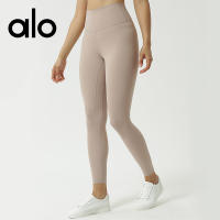 Aloyoga pantalón de yoga mujer sensación desnuda cintura alta pantalones de entrenamiento de ejercicio legging levantamiento de cadera seco nueve puntos pantalones de ejercicio - details 3