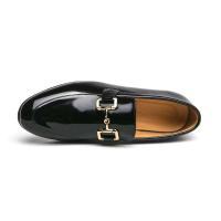 Zapatos de vestir negros para hombre, conducción plana cómoda, oficina de negocios, hebilla de metal, zapatos casuales de cuero con patrón de cocodrilo - details 10