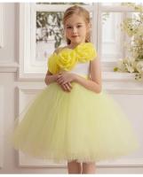 Vestido de fiesta amarillo para niñas de 3 a 12 años, vestidos de cumpleaños morados de 7-8 años, vestido de novia de flores rosas de princesa de presentador de 6 años - details 3