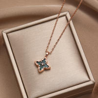 Collar de piedras preciosas de trébol de moda para mujer, regalo de cumpleaños, regalo de vacaciones - details 5