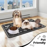 Alfombrilla absorbente rápida para comida de perros y gatos, alfombrilla para perros bebé con soporte de goma, accesorios para mascotas, negro, alfombrilla para suelo de mascotas, gatos, perros, alimentación, prueba de salpicaduras, absorbente y de seca - details 5