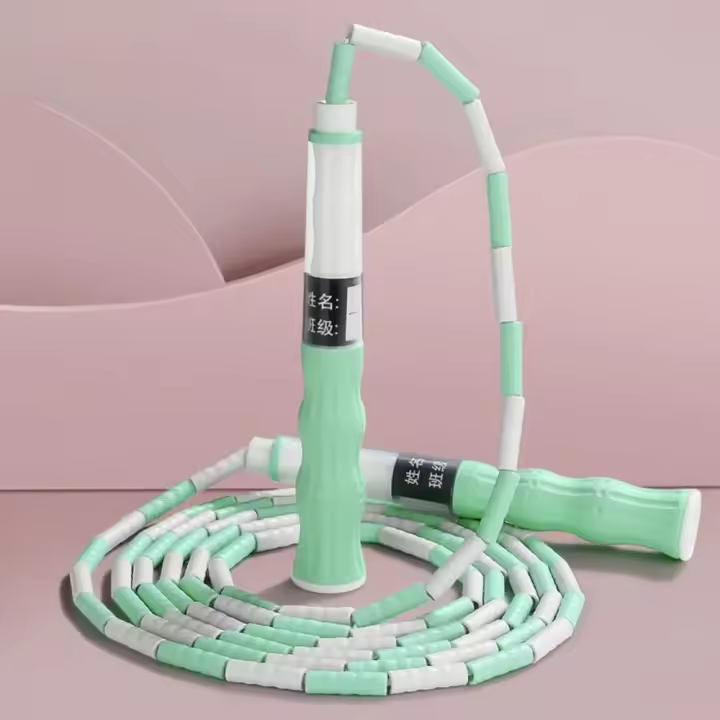 Cuerda de saltar para Fitness segmentada, longitud ajustable sin nudos, cuenta suave, ligera y duradera, 2,8 M - 1