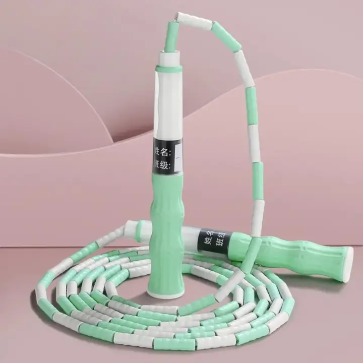 Cuerda de saltar para Fitness segmentada, longitud ajustable sin nudos, cuenta suave, ligera y duradera, 2,8 M - 1