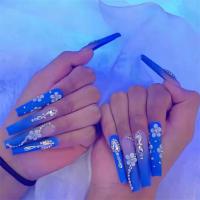 Juego De 24 Uñas Postizas Con Diseño De Flor Largas Coffin Francesa Ballerina Acrílicas Cubiertas Completas Art De Uñas Falsas Para Mujeres Y Enthusiastás De Uñas - details 20
